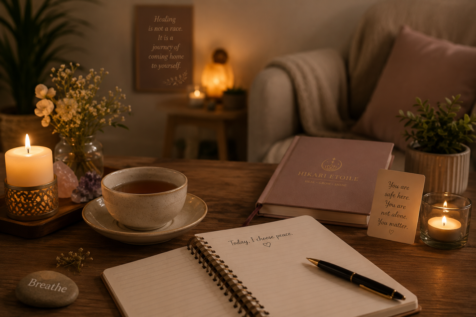A warm, cosy Hikari Étoile therapy session space